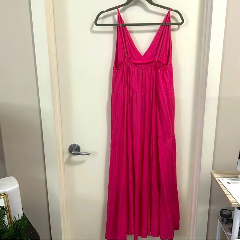 43. PAPILLON Printed Duster sundress in fuchsia NWT - Picture 3 of 7
